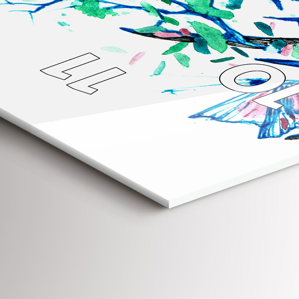 Modern vertical wall clock Deer illustration