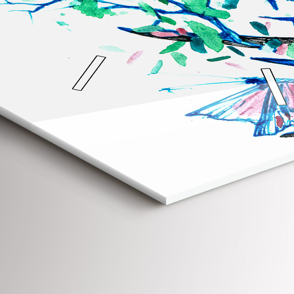 Modern vertical wall clock Deer illustration