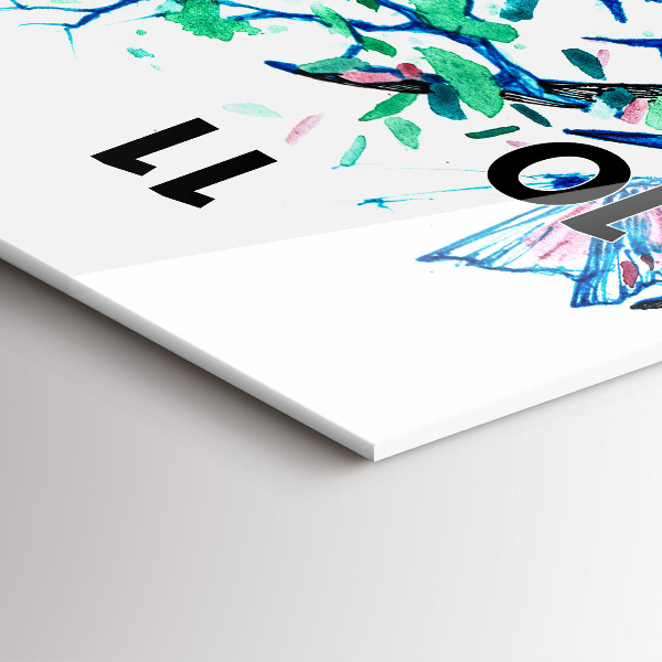 Modern vertical wall clock Deer illustration