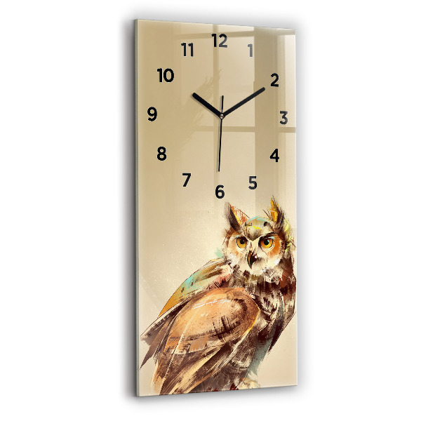 Modern vertical wall clock Owl - a sign of wisdom