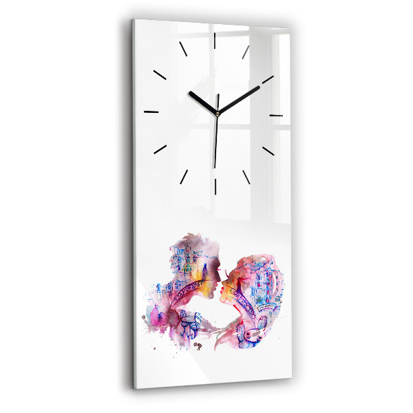 Modern vertical wall clock Two Bodies One Soul