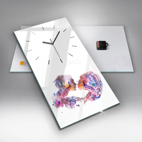 Modern vertical wall clock Two Bodies One Soul