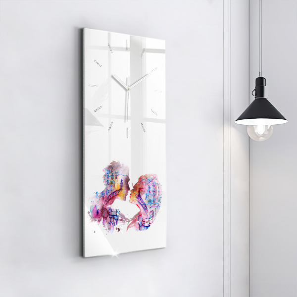 Modern vertical wall clock Two Bodies One Soul