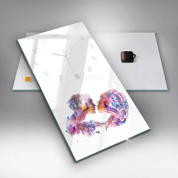 Modern vertical wall clock Two Bodies One Soul