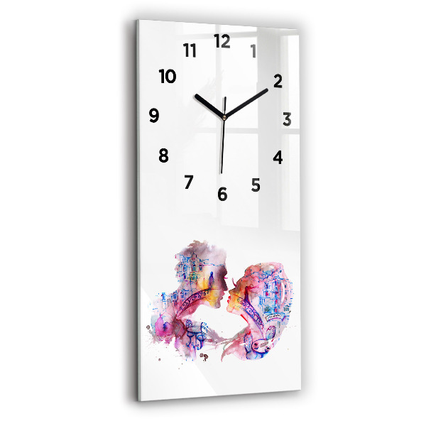Modern vertical wall clock Two Bodies One Soul