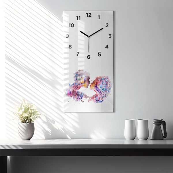 Modern vertical wall clock Two Bodies One Soul