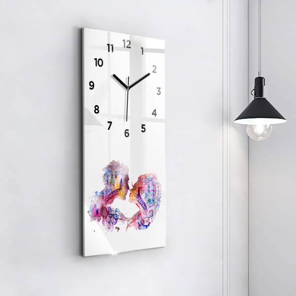 Modern vertical wall clock Two Bodies One Soul