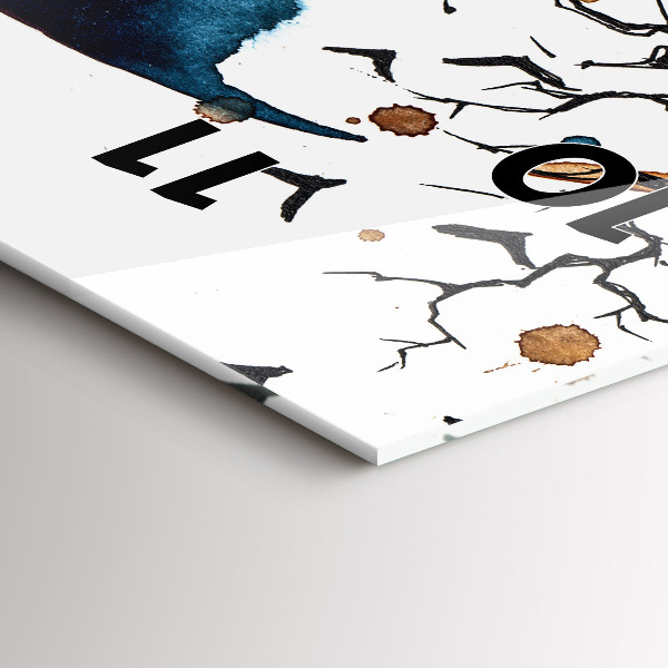 Modern vertical wall clock The Wolf and the Full Moon