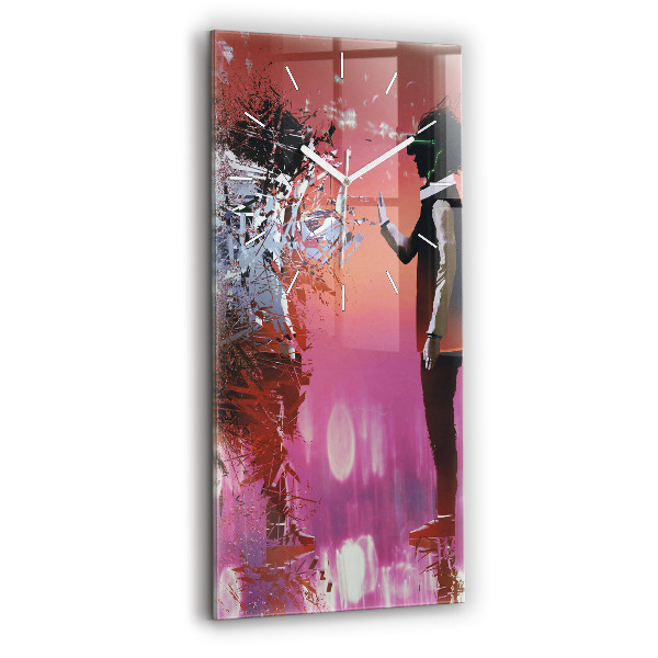 Modern vertical wall clock Cyberspace