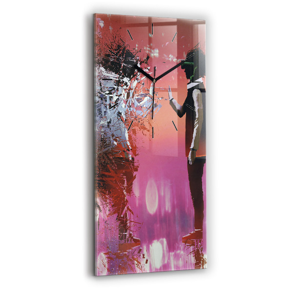 Modern vertical wall clock Cyberspace