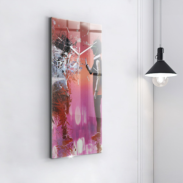 Modern vertical wall clock Cyberspace