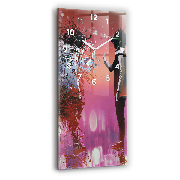 Modern vertical wall clock Cyberspace