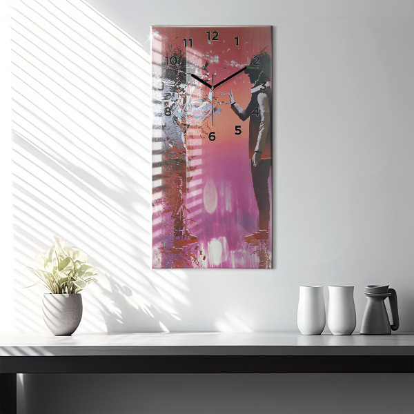 Modern vertical wall clock Cyberspace