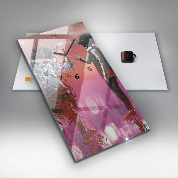 Modern vertical wall clock Cyberspace