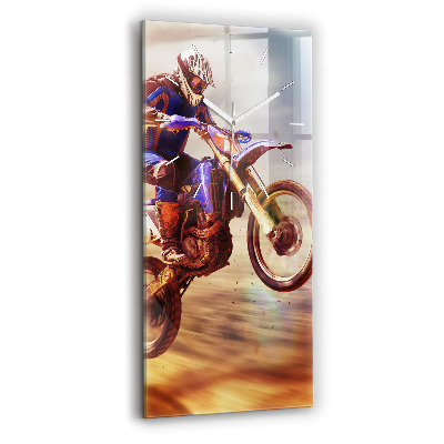 Modern vertical wall clock Motocross Enduro
