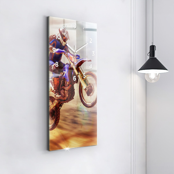 Modern vertical wall clock Motocross Enduro