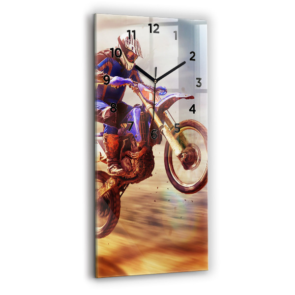 Modern vertical wall clock Motocross Enduro
