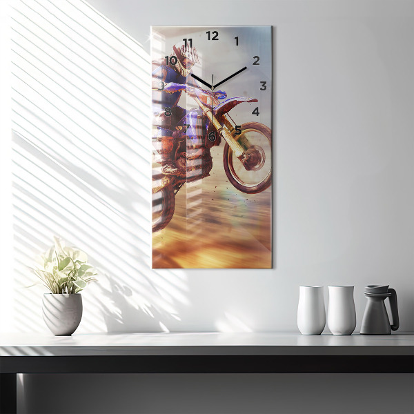 Modern vertical wall clock Motocross Enduro