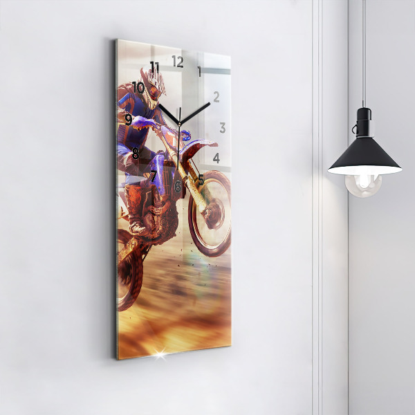 Modern vertical wall clock Motocross Enduro