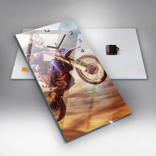 Modern vertical wall clock Motocross Enduro
