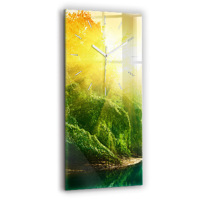 Modern vertical wall clock Peaceful nature