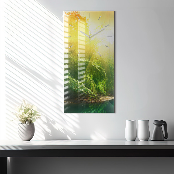 Modern vertical wall clock Peaceful nature