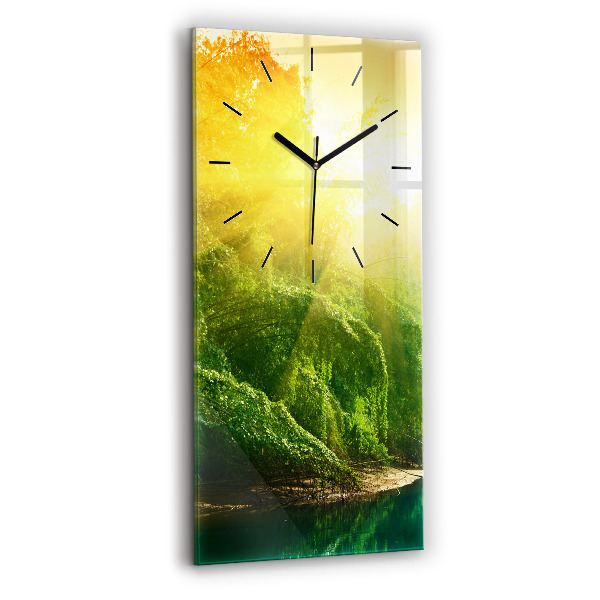 Modern vertical wall clock Peaceful nature