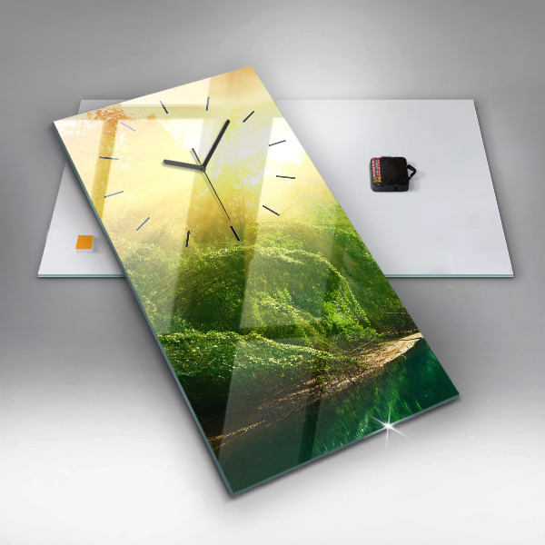 Modern vertical wall clock Peaceful nature