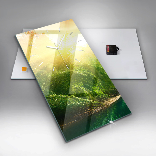 Modern vertical wall clock Peaceful nature