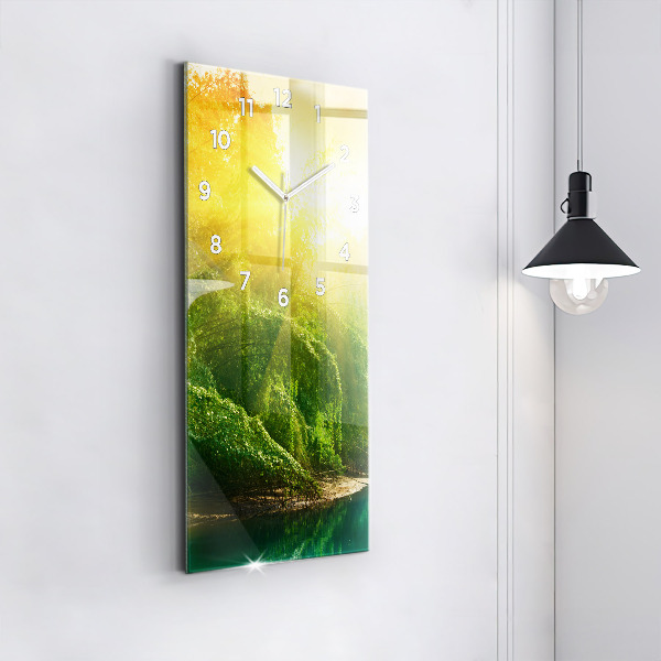 Modern vertical wall clock Peaceful nature