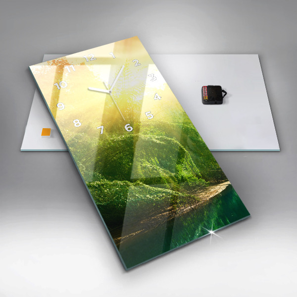 Modern vertical wall clock Peaceful nature