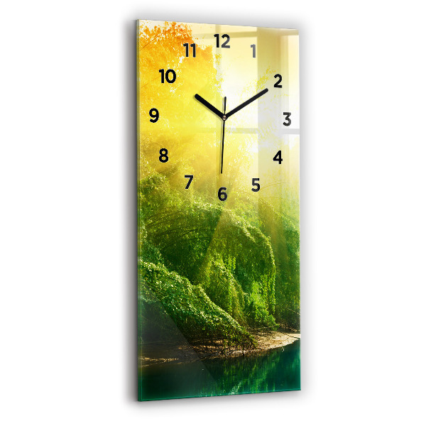Modern vertical wall clock Peaceful nature