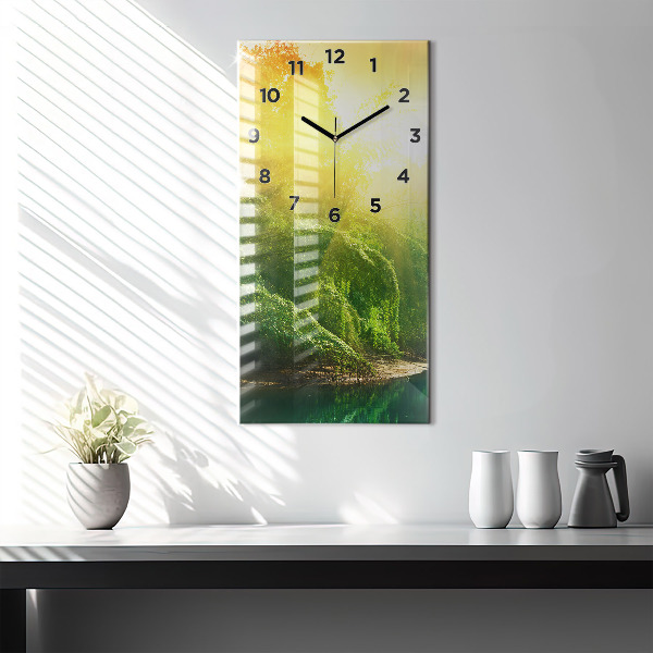 Modern vertical wall clock Peaceful nature