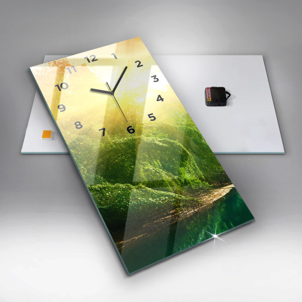 Modern vertical wall clock Peaceful nature