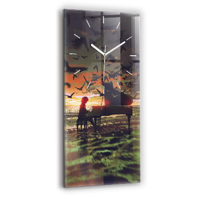 Modern vertical wall clock Concert on the beach