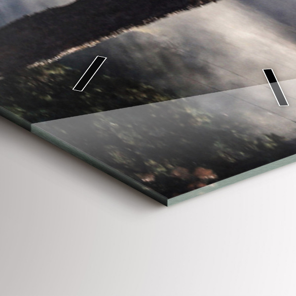 Modern vertical wall clock A herd of rushing horses