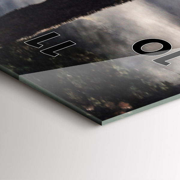 Modern vertical wall clock A herd of rushing horses