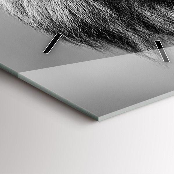 Modern vertical wall clock Abstraction - Lion