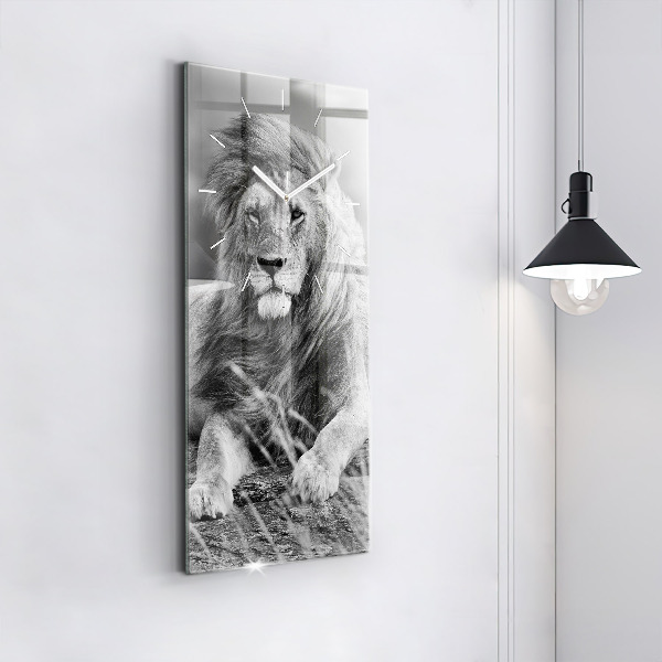 Modern vertical wall clock Abstraction - Lion