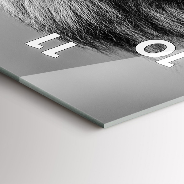 Modern vertical wall clock Abstraction - Lion
