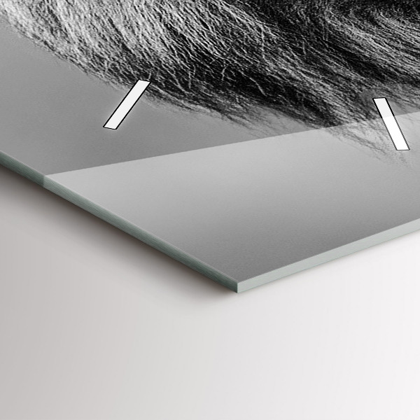 Modern vertical wall clock Abstraction - Lion