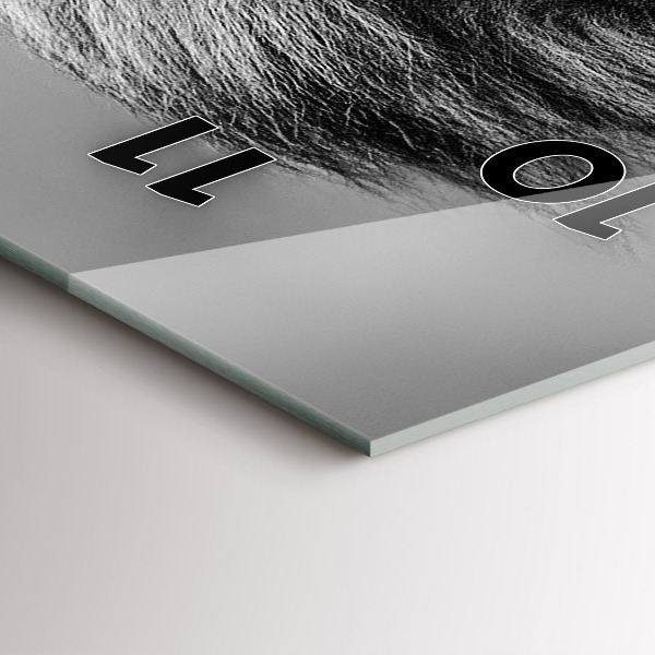 Modern vertical wall clock Abstraction - Lion