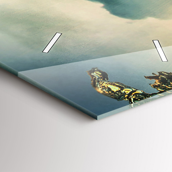 Modern vertical wall clock Waves Sunset Perspective