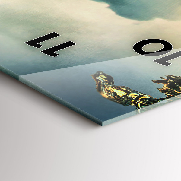 Modern vertical wall clock Waves Sunset Perspective