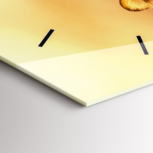 Modern vertical wall clock Hunting Tiger