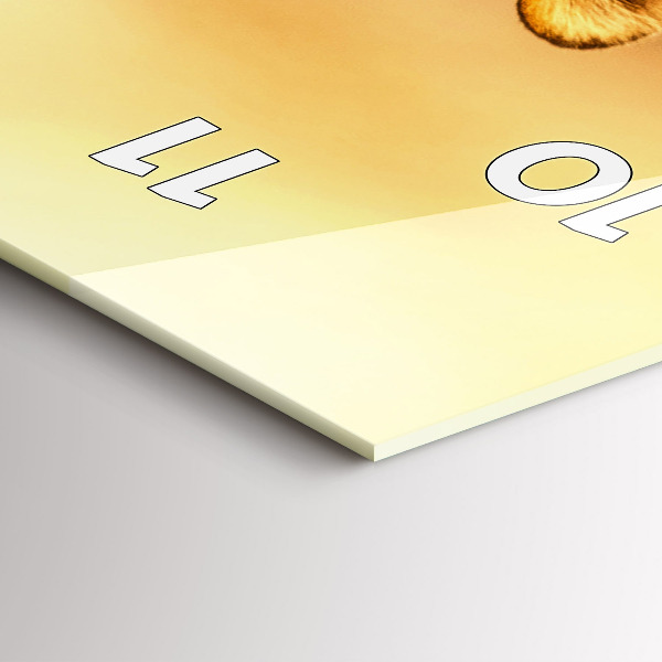 Modern vertical wall clock Hunting Tiger