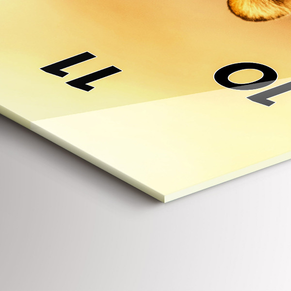 Modern vertical wall clock Hunting Tiger