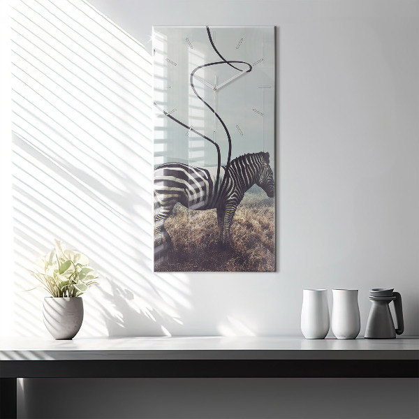 Modern vertical wall clock Zebra – Abstraction
