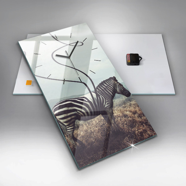 Modern vertical wall clock Zebra – Abstraction