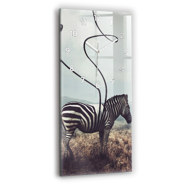 Modern vertical wall clock Zebra – Abstraction